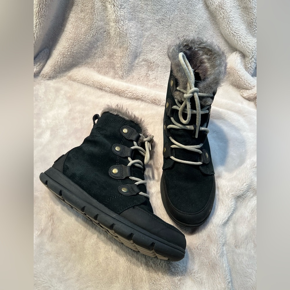 Sorel Boots Women Size 8.5 Joan The Explorer Black - Picture 1 of 5